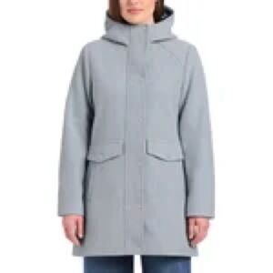 Vince Camuto light blue large faux wool Hooded Coat